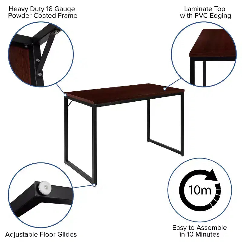 Merrick Lane 47 Inch Computer Desk with Open Metal Frame