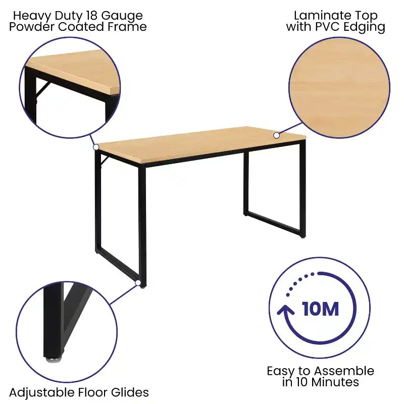 Merrick Lane 47 Inch Computer Desk with Open Metal Frame