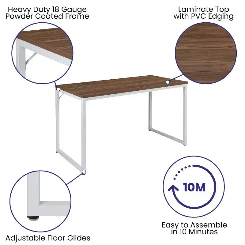 Merrick Lane 47 Inch Computer Desk with Open Metal Frame